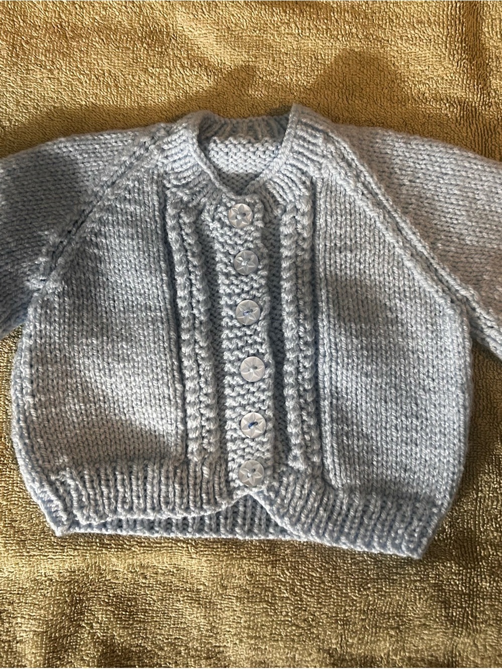 Hand Crafted Light Gray Baby Knit Cardigan